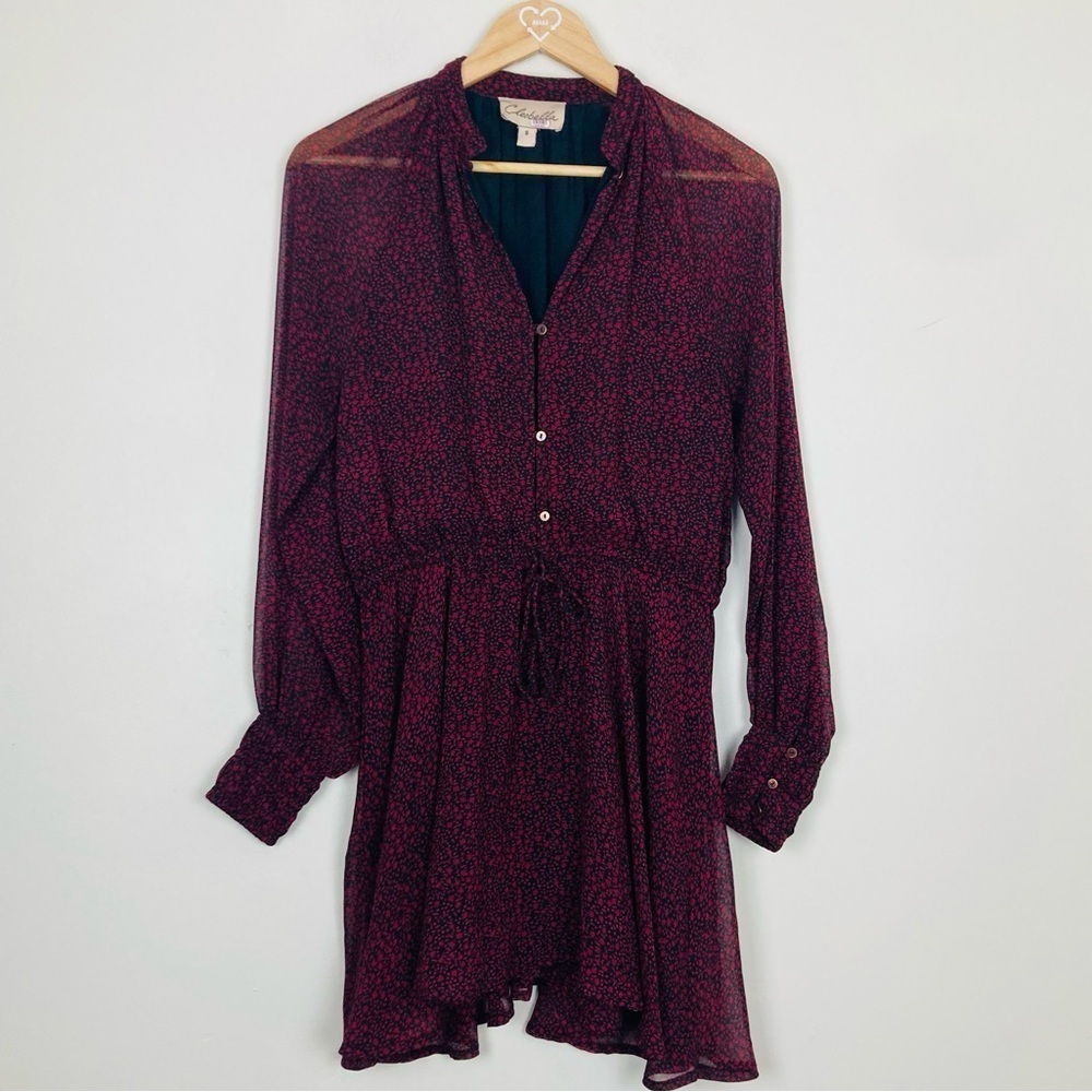 Cleobella red and black floral “Kelly” button front mini dress. Size Small. - Picture 6 of 12